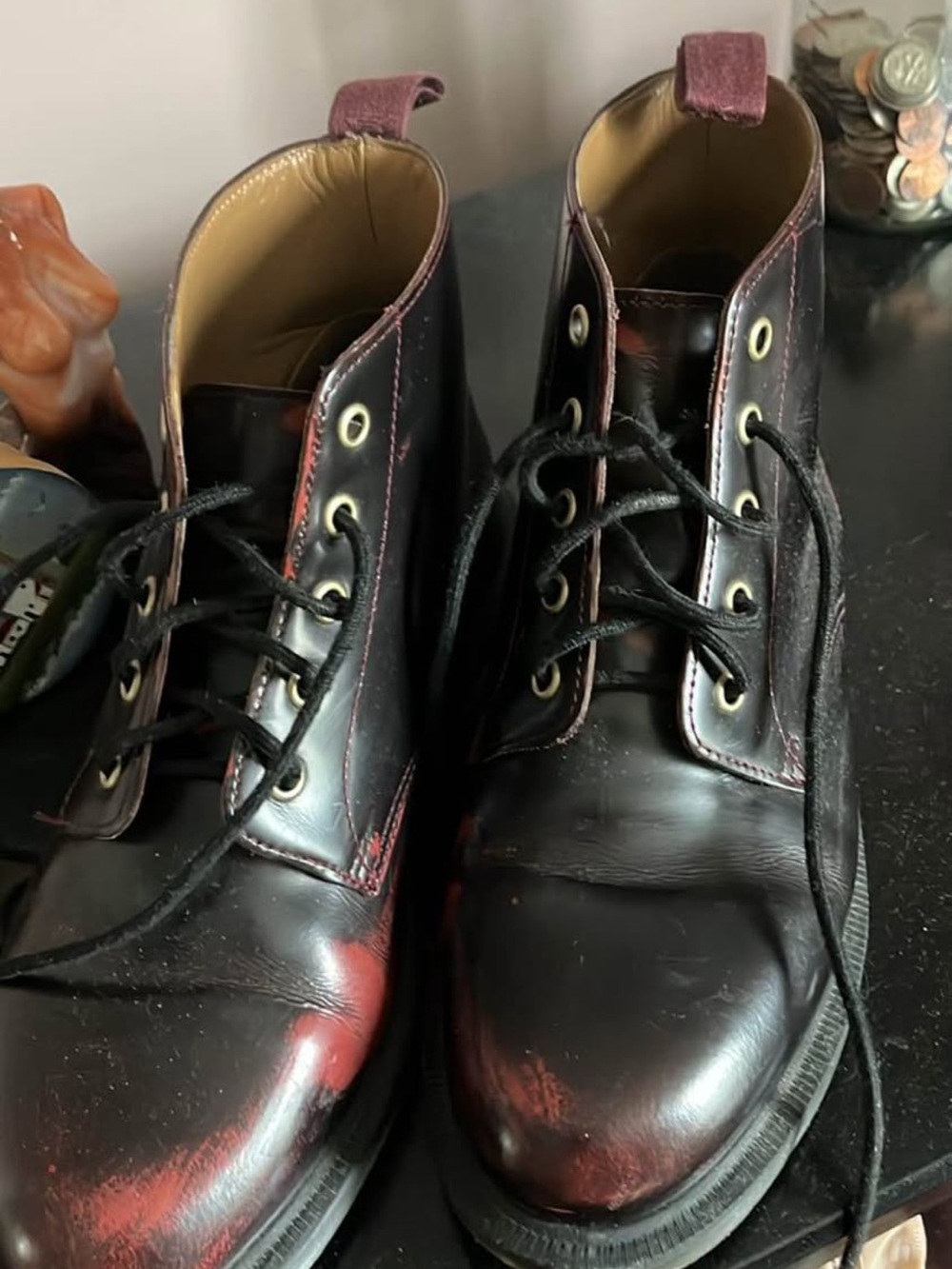 Dr. Martens Red Ankle Boots 8